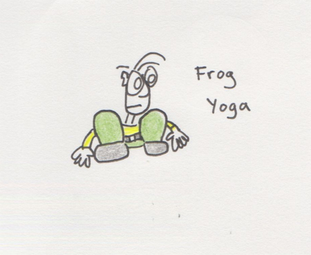Frog pose is kinda tough